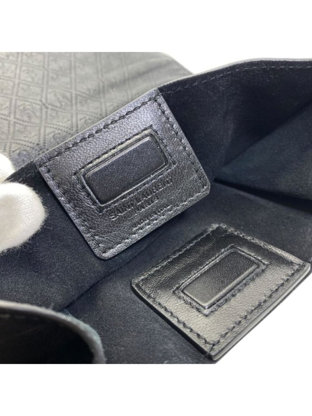 Saint Laurent Paris le Monogram Deli Paper Clutch Cassandra Logo Leather Black - Picture 6 of 8